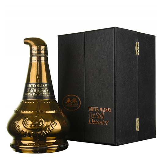 Whyte and Mackay 12 Year Old - Gold Pot Still Decanter "1980s"